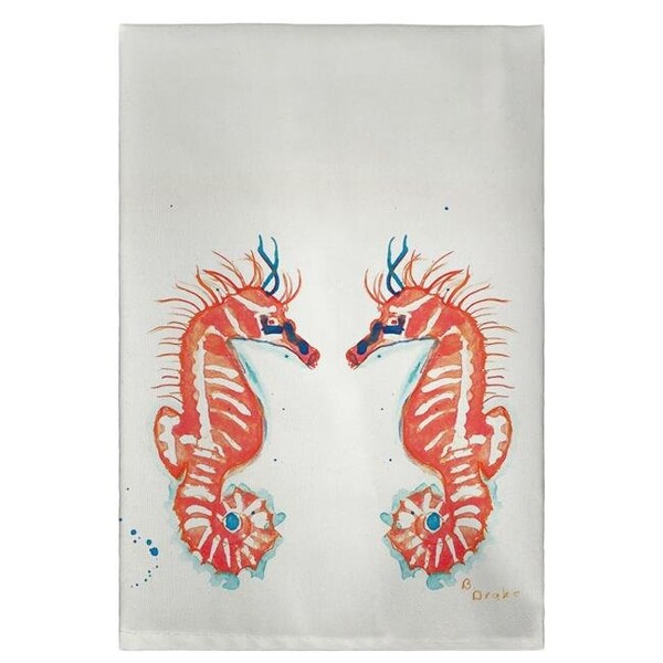 Betsy Drake GT100 Coral Sea Horses Guest Towel - 20 x 20 in. GT100 - main
